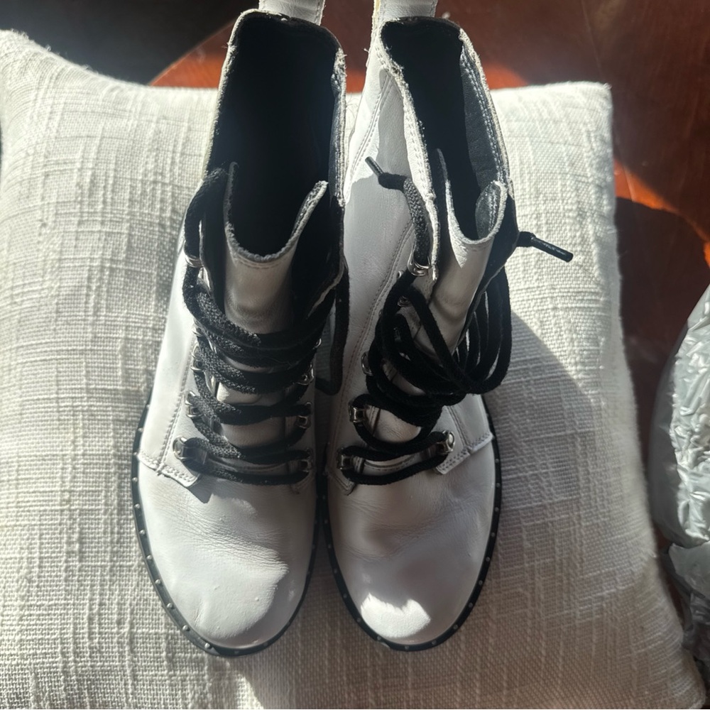 Sorel Black and White Moto Boots